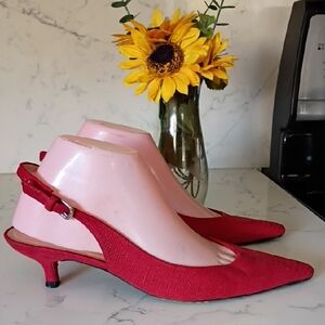 Stuart Weitzman Red Slingback Heels